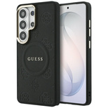 Guess Saffiano Peony Embossed Ring MagSafe Case for Samsung Galaxy S26 Ultra - Black