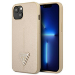 Guess GUHCP13MPSATLE iPhone 13 6.1&quot; beige/beige hardcase SaffianoTriangle Logo