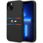 BMW M Silicone Tricolor Lines case for iPhone 15 / 14 / 13 - black