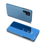 Clear View Case Hülle für Samsung Galaxy S22 Ultra blau