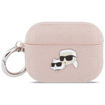 Karl Lagerfeld Monogram Karl &amp; Choupette Head Case for AirPods Pro 3 - Pink