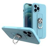 Ring Case Silikonhülle mit Fingergriff und Ständer für iPhone 11 Pro Max hellblau