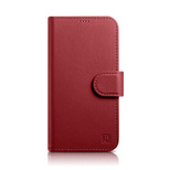 iCarer Wallet Case 2in1 iPhone 14 Leather Flip Case Anti-RFID Red (WMI14220725-RD)