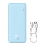 Baseus Airpow 20W 20000mAh Power Bank with White Baseus Simple Series USB-A - USB-C 50cm Cable - Blue