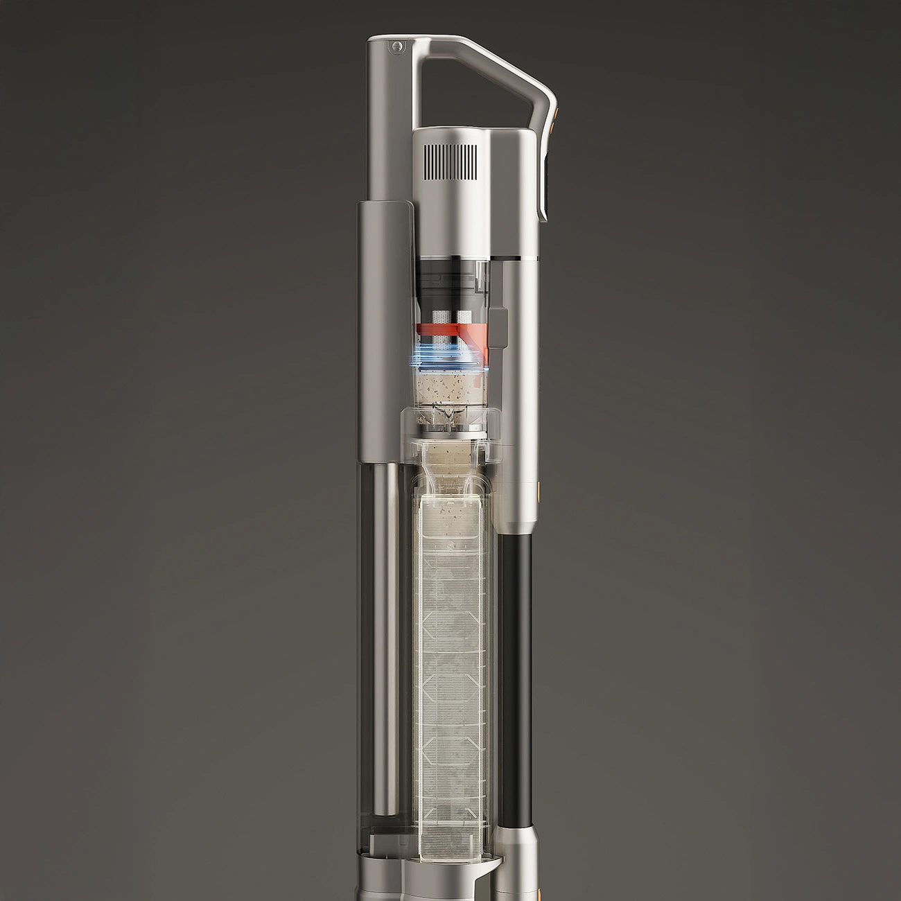 Cross-section of the engine and automatic waste disposal system.