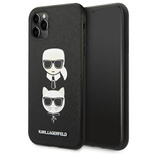 Karl Lagerfeld Saffiano Karl&amp;Choupette Head Case for iPhone 11 Pro 5.8&quot; - Black