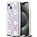 DKNY Liquid Glitter Multilogo case for iPhone 15 / 14 / 13 - pink