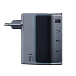 Ładowarka sieciowa Cuktech AD1404UEU 140 W GaN 3x USB-C + USB-A z kablem USB-C - szara