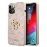 Guess 4G Big Metal Logo Case für iPhone 12 / 12 Pro - Rosa