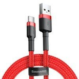 Baseus Cafule Cable wytrzymały nylonowy kabel przewód USB / USB-C QC3.0 2A 2M czerwony (CATKLF-C09)