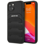 AMG AMHCP14MGSEBK iPhone 14 Plus 6,7 &quot;black / black hardcase Leather Debossed Lines