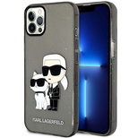 Karl Lagerfeld KLHCP12MHNKCTGK iPhone 12 /12 Pro 6.1" black/black hardcase Gliter Karl&Choupette