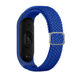 Strap Stoff Ersatzarmband für Xiaomi Mi Band 6 / 5 / 4 / 3 geflochtenes Stoffarmband blau