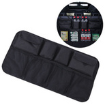 Car organizer for the rear seat backrest for the trunk black