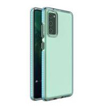 Spring Case clear TPU gel protective cover with colorful frame for Samsung Galaxy A72 4G light blue