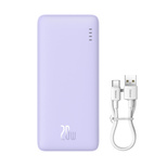 Baseus Airpow 20W 20000mAh Powerbank mit Baseus Simple Series USB-A - USB-C 50cm Kabel - Lila