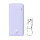 Powerbank Baseus Airpow 20W 20000mAh z kablem Baseus Simple Series USB-A - USB-C 50 cm - fioletowy