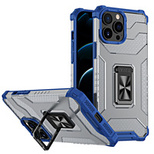 Crystal Ring Case robuste Kickstand TPU/PC Panzer Handyhülle Hard Case für iPhone 12 Pro blau