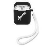 Guess GUACA2LSVSBW AirPods Cover schwarz/weiß Silikon Vintage