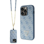 Guess GUHCP14XP4TDSCPB iPhone 14 Pro Max 6,7&quot; blau/blaues Hardcase Crossbody 4G Metalllogo