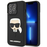 Karl Lagerfeld KLHCP14LKH3DBK iPhone 14 Pro 6.1 &quot;black / black hardcase 3D Rubber Karl`s Head