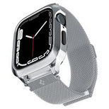 Spigen Metal Fit Pro Gehäuse- und Armbandset für Apple Watch 4/5/6/7/8/9/SE (44/45 mm) – Silber