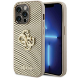 Guess Perforated 4G Glitter case for iPhone 15 Pro Max - gold