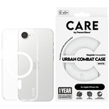 Etui CARE by PanzerGlass Flagship Urban Combat White MagSafe na iPhone 16e - przezroczyste