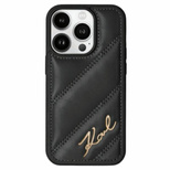 Karl Lagerfeld Diagonal Quilted Script case for iPhone 13 - black