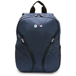 BMW Nylon Pockets &amp; Metal Logo 16" Laptop Backpack - Navy Blue
