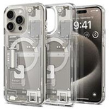 Spigen Ultra Hybrid Mag Case with MagSafe for iPhone 15 Pro Max - Natural Titanium (Zero One Pattern)