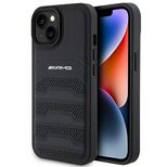 AMG Leather Debossed Lines case for iPhone 15 Plus - black