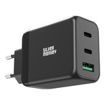 Silver Monkey GaN 65W Wandladegerät 2x USB-C PD 1x USB-A QC 3.0 – Schwarz