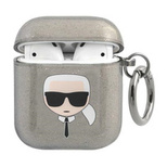 Karl Lagerfeld KLA2UKHGK AirPods cover czarny/black Glitter Karl`s Head