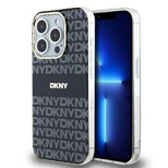 DKNY IML Mono &amp; Stripe MagSafe Hülle für iPhone 15 Pro – Schwarz