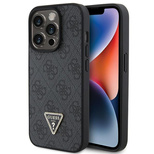 Guess Leather 4G Diamond Triangle case for iPhone 15 Pro - black