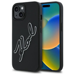 Etui Karl Lagerfeld 3D Rubber Signature na iPhone 15 - czarne