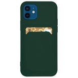 Card Case Silicone Wallet Case With Card Slot Documents For Samsung Galaxy S21 + 5G (S21 Plus 5G) Dark Green