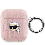 Etui Karl Lagerfeld Monogram Karl Head na AirPods 1 / 2 - różowe