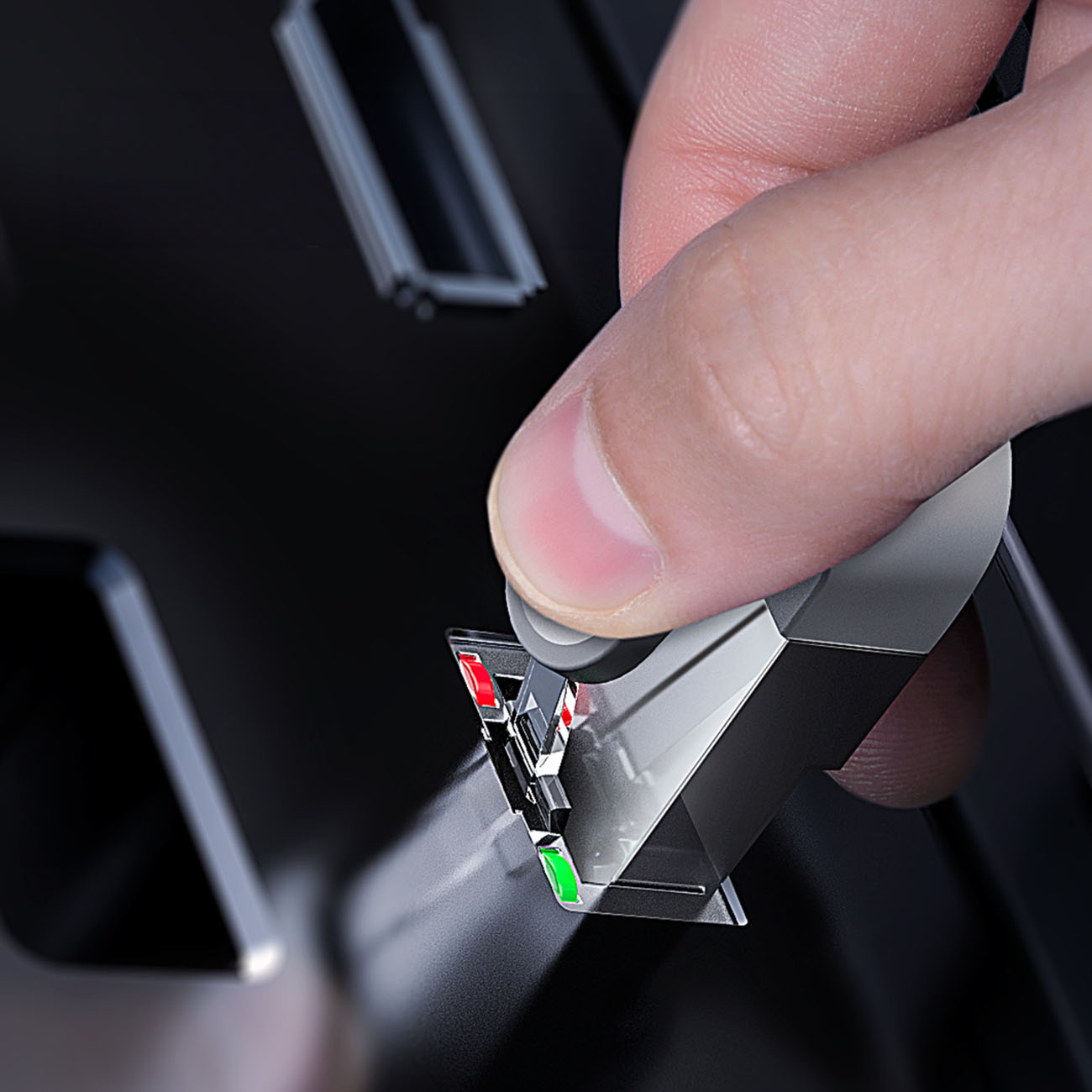 A hand holding a Baseus High Speed ​​network cable