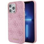 Guess Leather 4G Stamped case for iPhone 15 Pro - pink