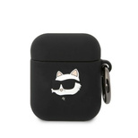 Karl Lagerfeld KLA2RUNCHK AirPods 1/2 cover black/black Silicone Choupette Head 3D