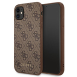 Guess 4G Metal Gold Logo Case for iPhone 11 / Xr 6.1&quot; - Brown