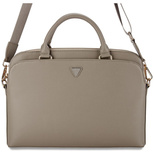 Guess – Grained Zipper Pocket Triangle Logo 15-Zoll-Laptoptasche – Braun