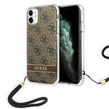 Guess GUOHCN61H4STW iPhone 11 Braun/Braun Hardcase 4G Print Strap