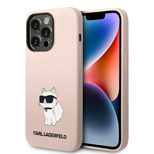 Etui Karl Lagerfeld Silicone Choupette na iPhone 14 Pro - różowe