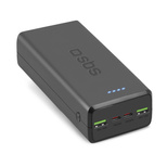 Fast charge power bank: 20,000 mAh, 2 USBs Black