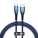 Baseus Glimmer Series kabel do szybkiego ładowania USB-A - USB-C 100W 480Mb/s 1m niebieski