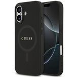 Guess Saffiano Classic Logo MagSafe Hülle für iPhone 17 - Schwarz