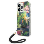 Guess GUOHCP14XHFLSB iPhone 14 Pro Max 6.7 &quot;blue / blue hardcase Flower Strap